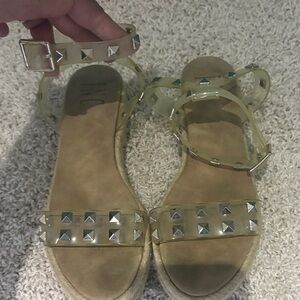 INC International Concepts Studded Clear Sandals